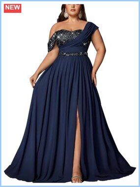 VOUIAO Plus Size Sequin Chiffon Bridesmaid Prom Dress Formal Evening Gown